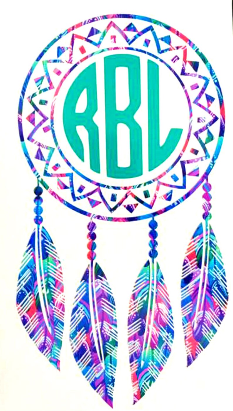 Dream Catcher Monogram Decal Dream Catcher Sticker Etsy