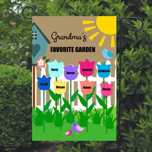 Grandma&#39;s Garden Flag, Grandma, Grandparent, Personalized Garden Flag, Custom Garden Flag, Yard Decor, Outdoor Decor, Porch Flag, Garden