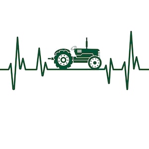 Tractor Heartbeat Decal Sticker, Farmer Sticker, Tractor Gift, Gift for Farmer, Farmer Sticker, Tractor, Window, Laptop, Tumbler, Farmer