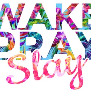 Wake Pray Slay Decal, Christian, Water Bottle Decal, Car Window Sticker, Pray Sticker, God, Believer, Laptop, Tumbler, Choose Size & Color