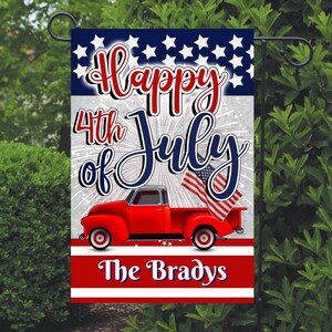 4th of July Garden Flag Personalized, Patriotic Garden Flag, Red White and Blue Flag, Welcome Yard Flag, Independence Day Decor