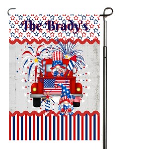 4th of July Garden Flag Personalized, Patriotic Garden Flag, Red White and Blue Flag, Welcome Yard Flag, Independence Day Decor