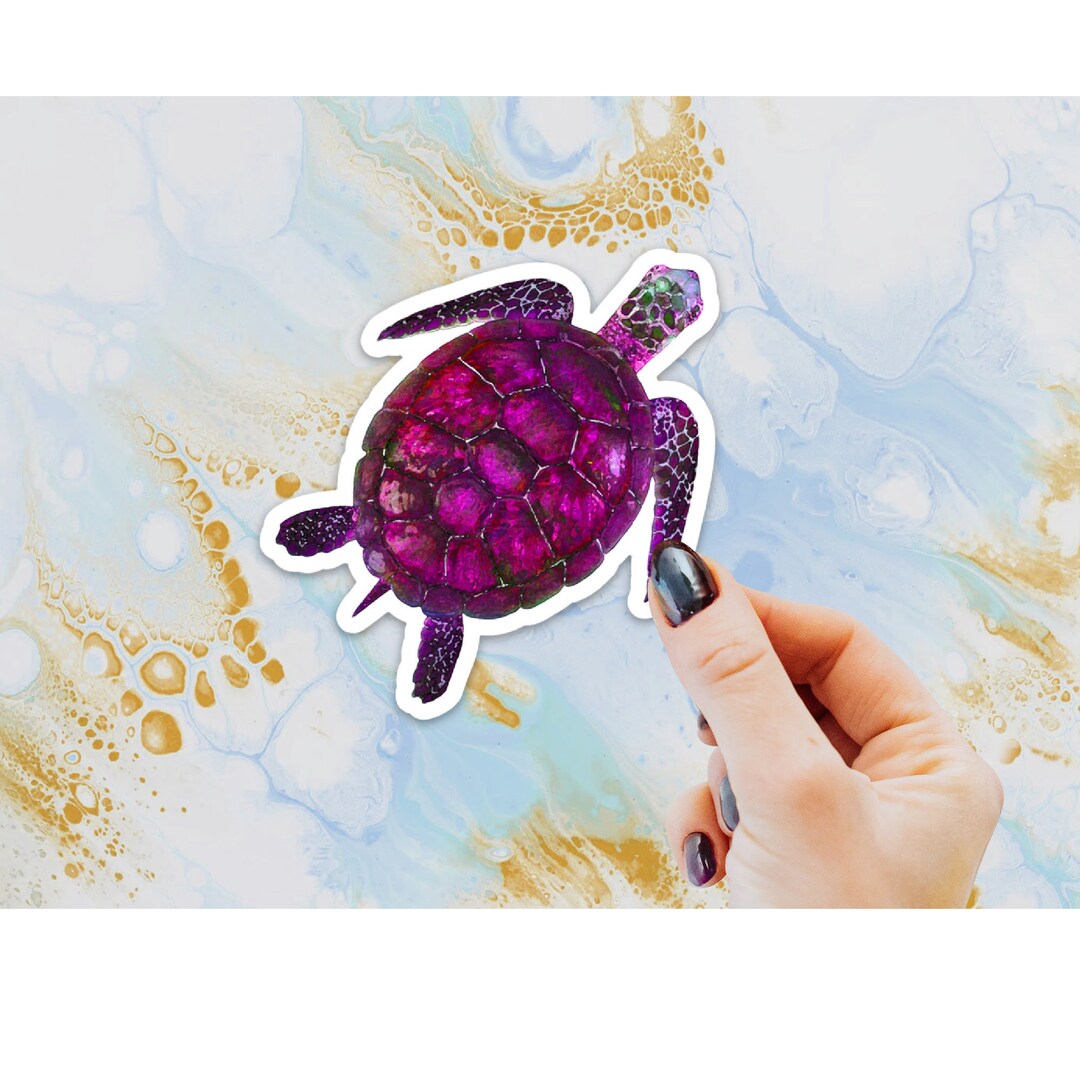 Sea Turtle Sticker, Laptop Sticker, Water Bottle Sticker, Watercolor ...