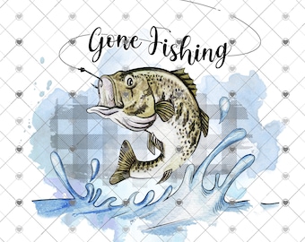 Gone Fishing Sublimation Transfer - Ready to Press, Fish Shirt Transfer for Man, Dad Fishing Shirt DIY Transfer, Fisherman, Fish