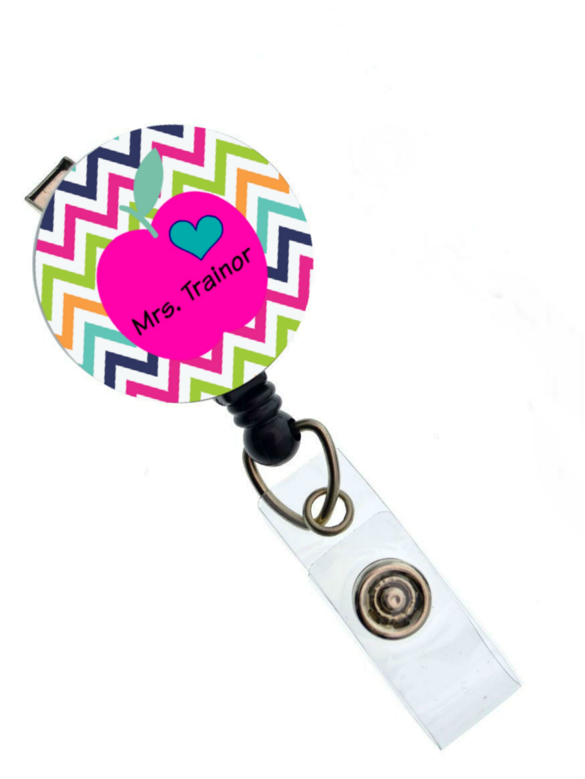 Teacher Badge Holder Retractable Teacher ID Badge Reel Apple Etsy