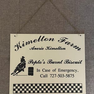 Show Stall Emergency Contact Signs