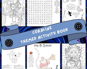 Coraline Themed Activity Book - 26 Page Printable Activity Sheets (Instant Download)