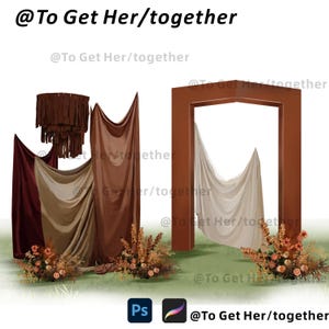 Red Fabric Wedding Design Rendering: Vintage Style Planner Tool