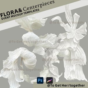 Wedding Illustration Bundle: Paper Art Flower Model Stickers, Dreamy Garden Design