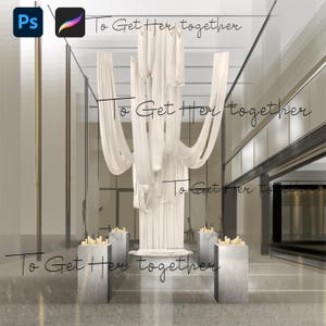 Wedding Arch Fabric Mockup: Design Templates