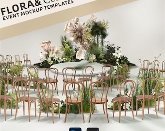 Wedding Seating Mockup Template: Boho Floral Event Planner