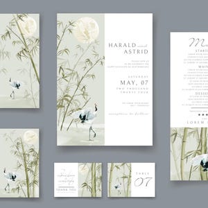 Custom Wedding Menu & Place Card: Minimalist Reception Decor