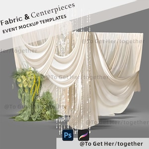 Wedding Arch Fabric Mockup: Floral Design Tool Bundle