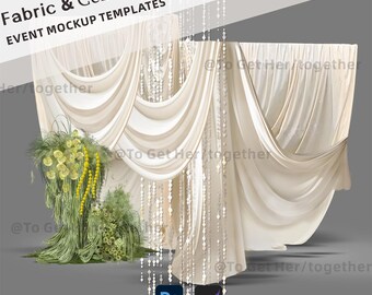 Wedding Arch Fabric Mockup: Floral Design Tool Bundle