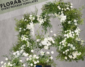 Wedding Flower Mockup Templates, Event Styling Clipart (Digital Download)