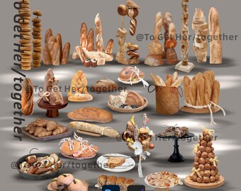 French Bread Digital Wedding Model, Wedding Dessert Area Design, Digital Wedding Props