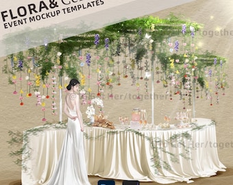 Wedding Fabric & Floral Design Mockup (Digital Model)