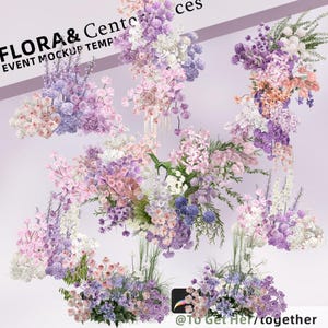 Fuchsie Pflanze Hochzeit Blumenkarte, Chic Interior und Event Design-Tool: Hochzeit lllustration Bundle, Floral Fantasy Digitales HochzeitsPlanningTool