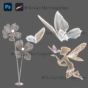 Ilustración de mariposa, flor y luz de modelado, accesorio de lámpara de cristal, fondos para fiestas y plantillas de diseño floral: perfecto para decorar bodas