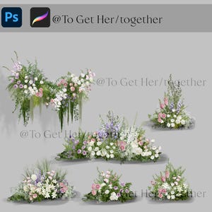 Wedding Flower Illustration Template: Scene Design (Digital Template)