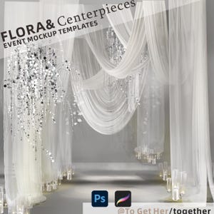 Wedding Arch Fabric Mockup: Event Decor Design Template