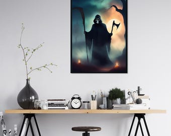 Lámina de Halloween de la Parca: Arte mural espeluznante y espeluznante (descarga digital)