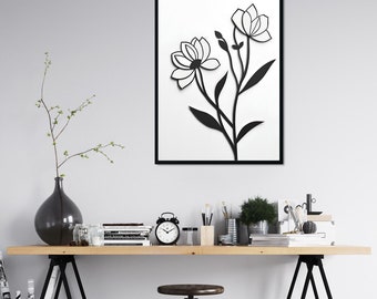 Impresión de arte floral minimalista: elegante diseño botánico (descarga digital)