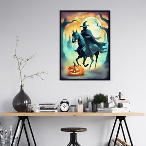 Headless Horseman Halloween Print | Sleepy Hollow Wall Art | Spooky Headless Horseman Decor | Halloween Wall Art | Iconic Headless Horseman
