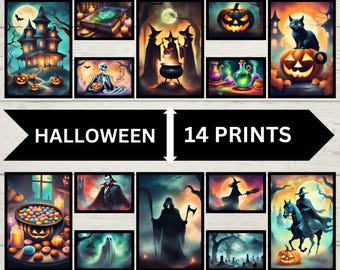 Láminas de Halloween: Decoración de casa embrujada espeluznante (Descarga digital)