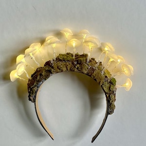 Glowing Mushroom Fairy Crown - Halloween Rave Headpiece - Woodland Fantasy Costume