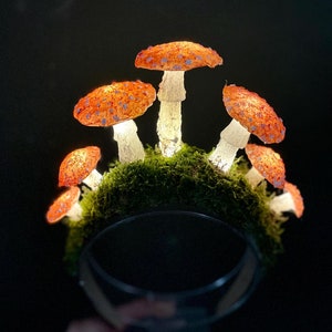 Glowing Mushroom Fairy Crown - Halloween Rave Headpiece - Woodland Fantasy Costume