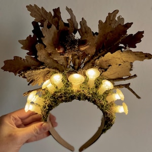 Glowing Mushroom Fairy Crown - Halloween Rave Headpiece - Woodland Fantasy Costume