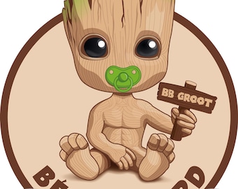 Sticker bébé Groot bébé à bord
