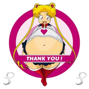 Sailor Moon pancia rotonda dice grazie