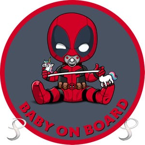 Naklejka na zderzak Baby Deadpool