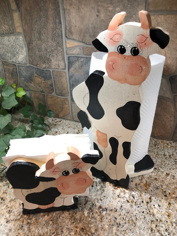 Holstein Cow Paper Towel and Napkin Holder Etsy Ireland