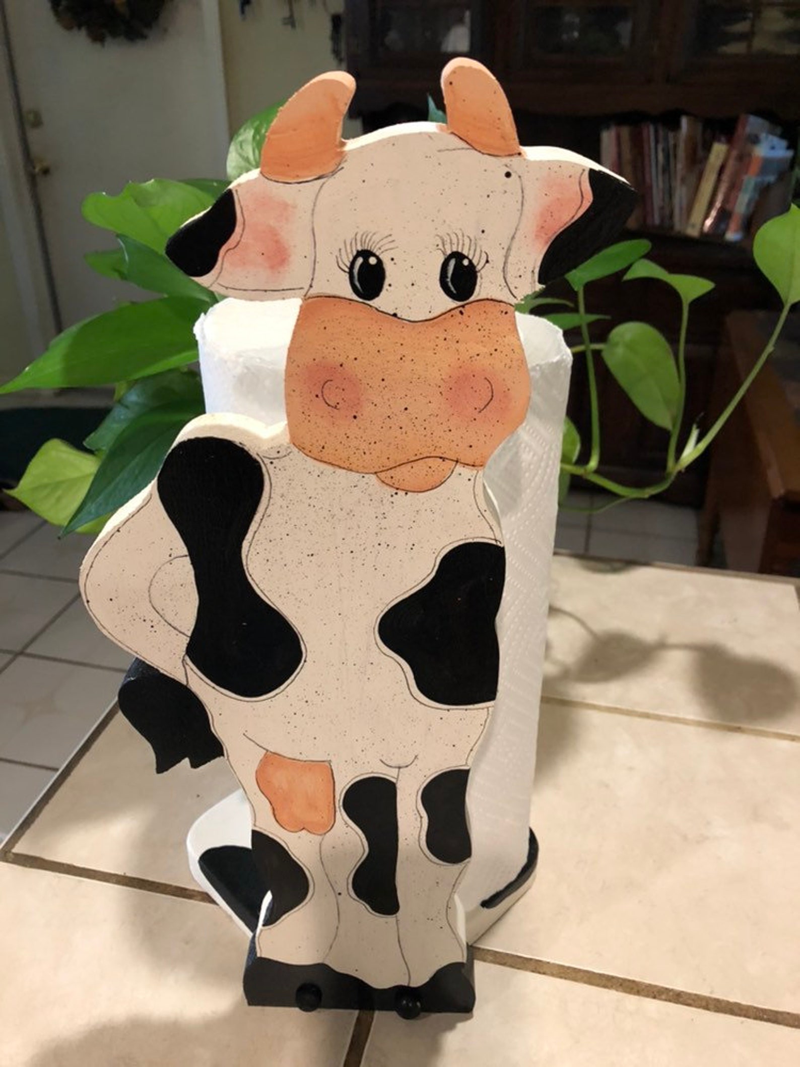 Holstein Cow Paper Towel Holder Etsy