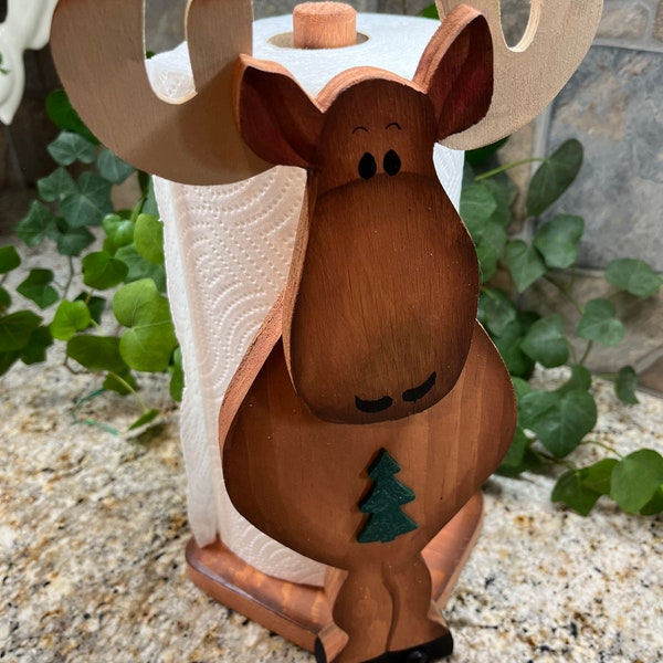 Marty the Moose paper towel holder