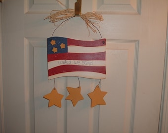 United We Stand flag wall decor