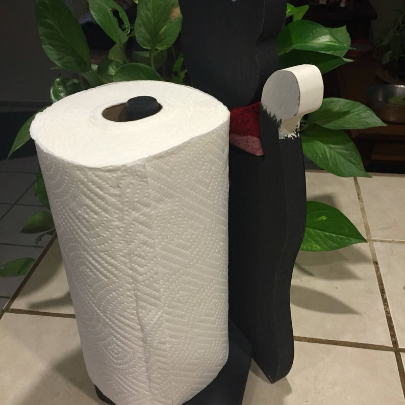 Black Cat Paper Towel Holder Etsy