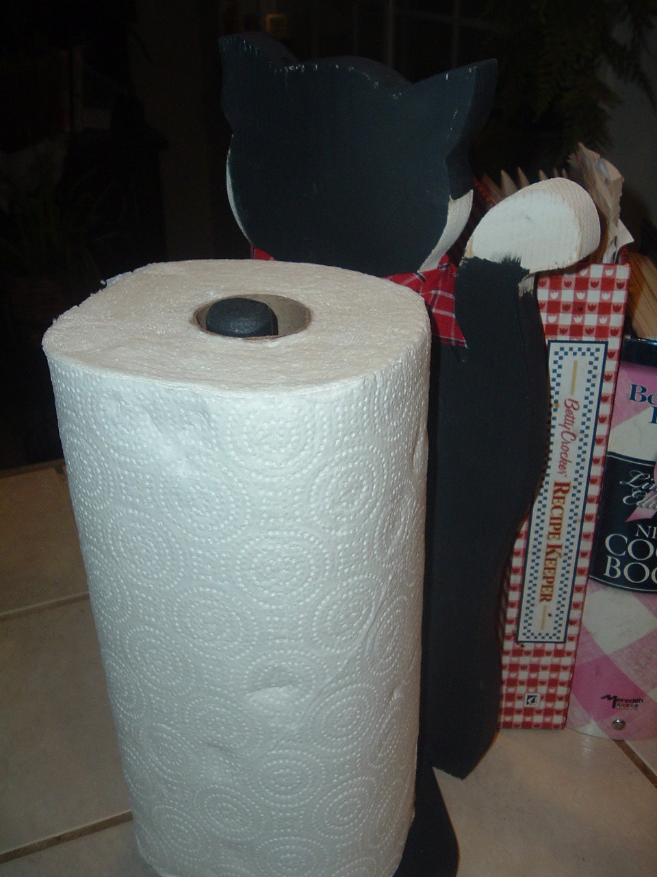 Black Cat Paper Towel Holder Etsy