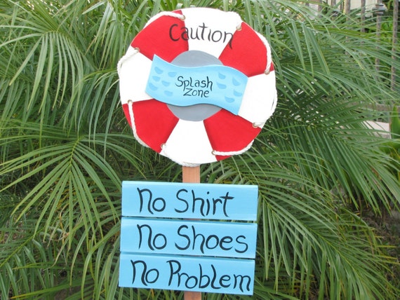 POOL ZINE「SIGH」 Crazysign Pool Rules Sign Warning Swim At Your Own Risk