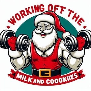 Santa&#39;s Workout Christmas Embroidery Pattern