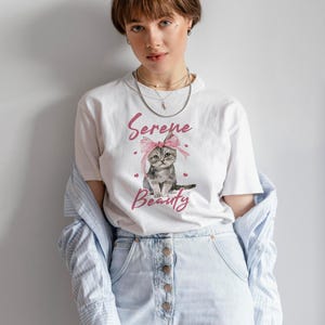 Serene Beauty Cat T-shirt|Cute Cat T-shirt| Gift For Cat Owners|Cat|Cute|Lovely|Comfort Colors Shirt|Cat lovers|Gif for her| Lovely T shirt