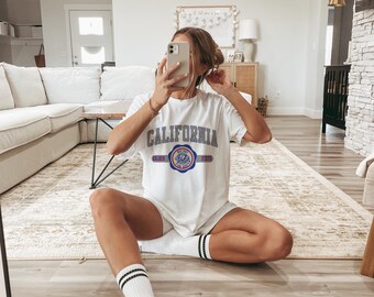 California Golden State T-shirt: Retro College Tee