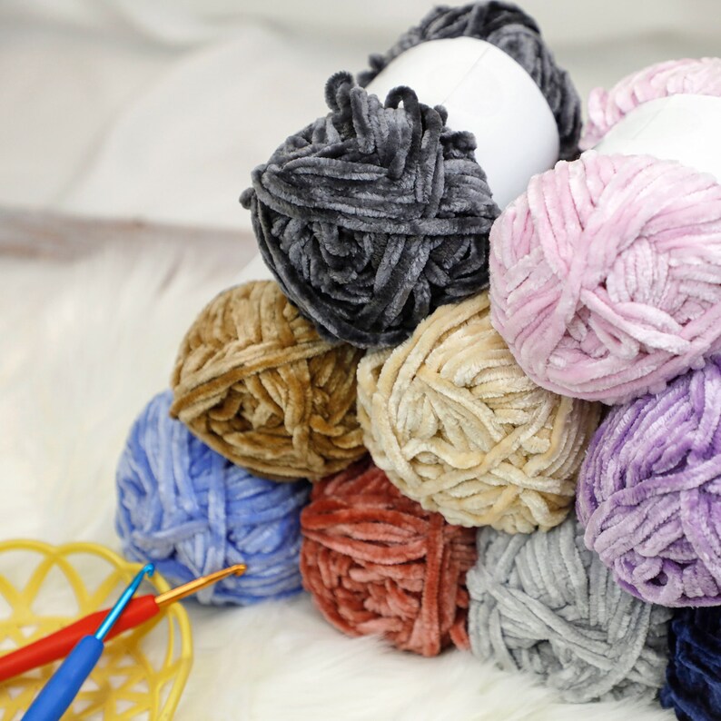 Chenille Chunky Yarnideal for Amigurumi, Crochet, and Knitting With