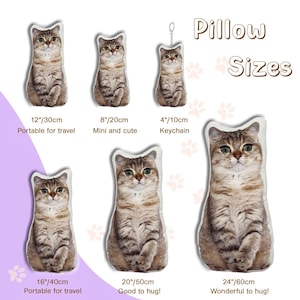 Custom Dog Cat Pillow from Photo | Custom Pet Pillow | Personalized 3D-Shaped Pillow | Pet Memorial Gift | Gifts for College | Dorm Decor image 4