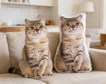 Custom Dog Cat from Photo | Custom Pet Pillow Pillow | Personalized 3D-Shaped Pillow | Gift For Mom | Pet Memorial Gift