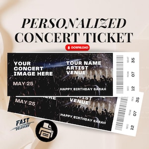 Personalisierte Konzertkarte Geschenk Country-Rock-Konzertkarte Geschenkidee Digital bearbeitbares Ticket Download Mobile Geschenkgutschein Ticket Stub