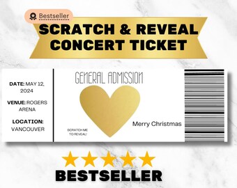 Personalisiertes Scratch Reveal Konzertkarten-Geschenk